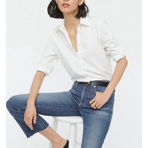 J.Crew 365 classic slim fit white poplin button down size 10